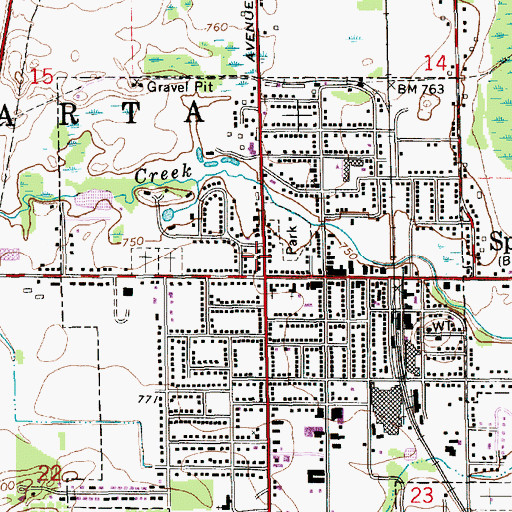 Topographic Map of Sparta Volunteer Fire Department, MI