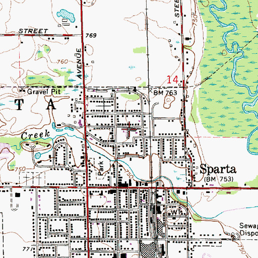 Topographic Map of Sparta Central Elementary School, MI