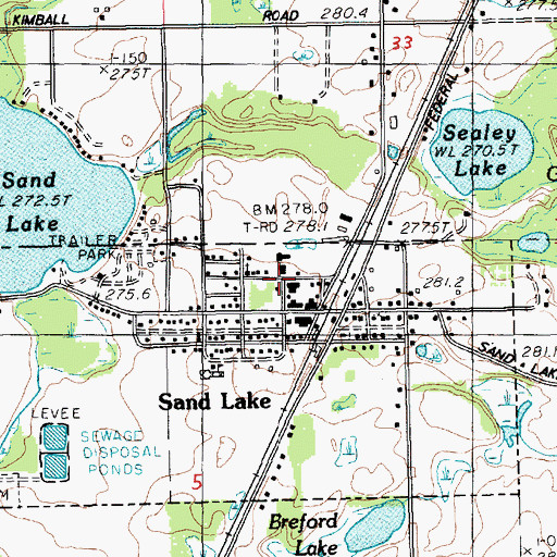 Topographic Map of Mary Queen of Apostles Parish, MI