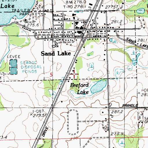 Topographic Map of Resurrection Lutheran Church, MI