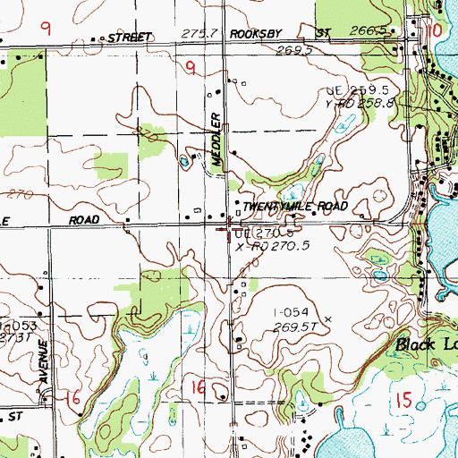 Topographic Map of Victory Baptist Church, MI