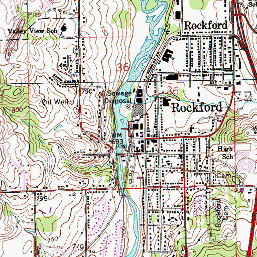 Topographic Map of Rockford Station (historical), MI