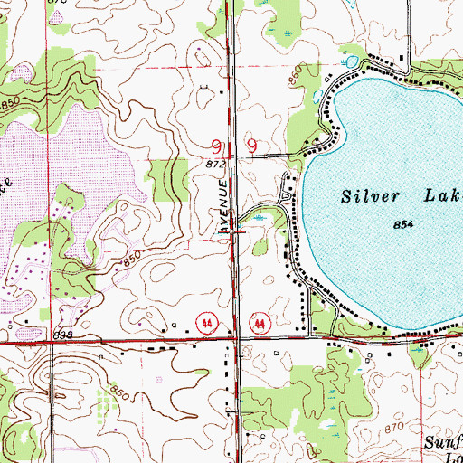 Topographic Map of Hope Community Church, MI