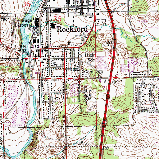 Topographic Map of Saint Peter's Lutheran Church, MI