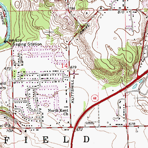 Topographic Map of Blythefield Christian Reformed Church, MI