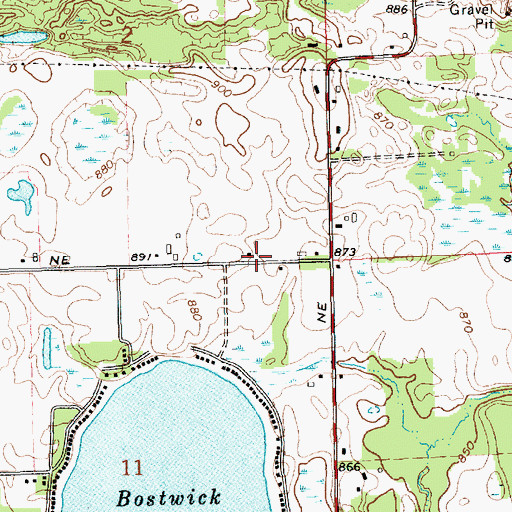 Topographic Map of Bridgeway Community Church, MI