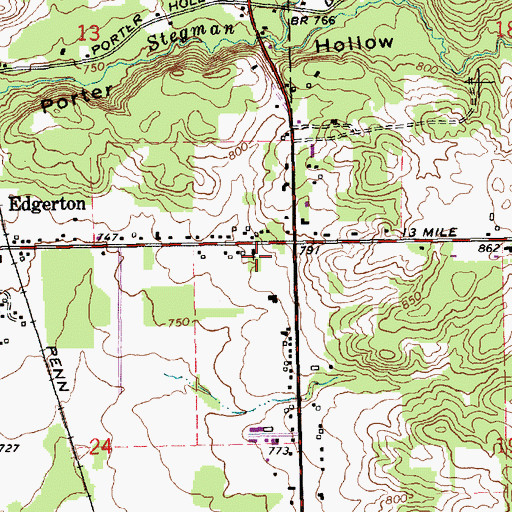 Topographic Map of Grace Evangelical Free Church, MI