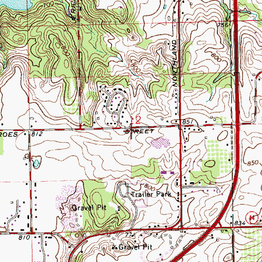 Topographic Map of Rockford Freshman Center, MI