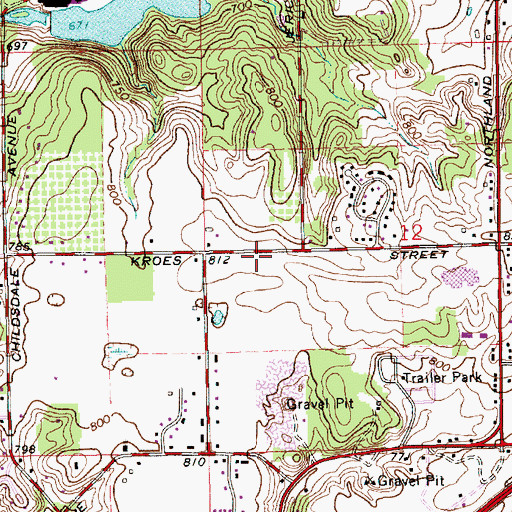Topographic Map of Roguewood Elementary School, MI