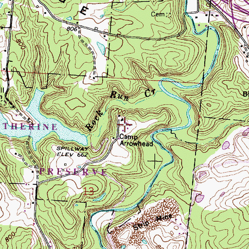 Topographic Map of Lake Katharine State Nature Preserve, OH