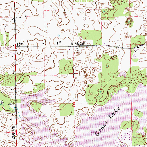 Topographic Map of Luton Park, MI