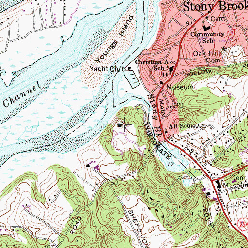 Topographic Map of The Mallows, NY