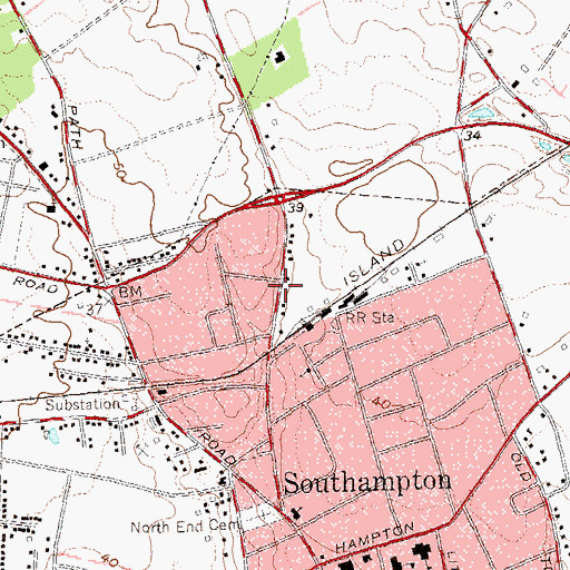 Topographic Map of North Main Street Historic District, NY