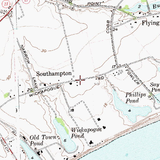 Topographic Map of Wickapogue Road Historic District, NY