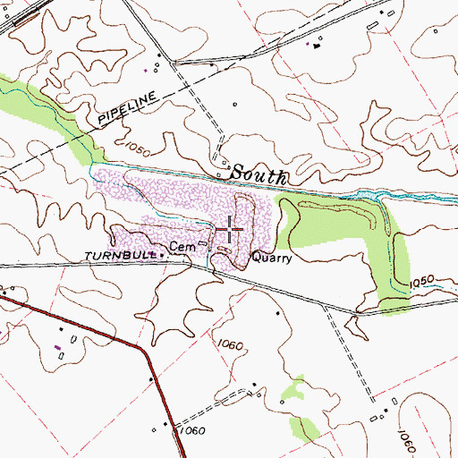 Topographic Map of Cedarville Quarry, OH