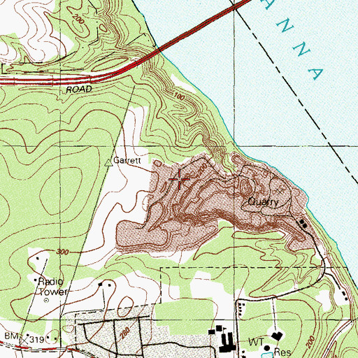 Topographic Map of Havre De Grace Quarry, MD