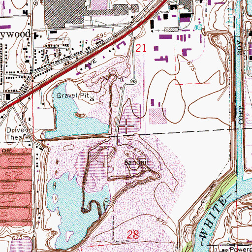 Topographic Map of Kentucky Avenue Mine, IN
