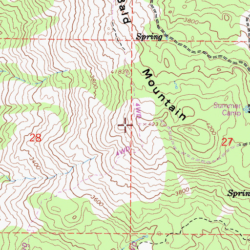 Topographic Map of Bald Mountain, CA