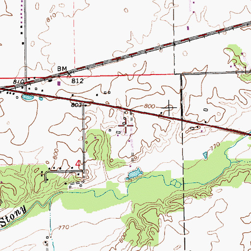 Topographic Map of Stonycreek Farm Nursery, IN