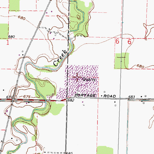 Topographic Map of Custar Stone Quarry, OH