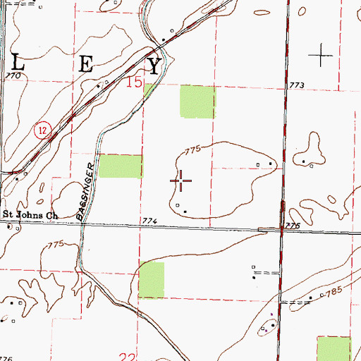 Topographic Map of Schulte Farms, OH