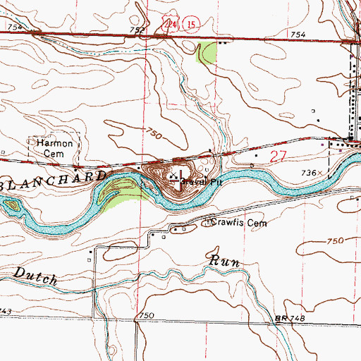 Topographic Map of Gilboa Quarry (historical), OH