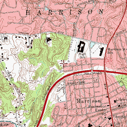 Topographic Map of Veterans Memorial Park, NY