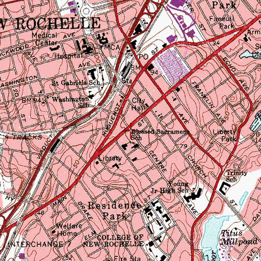 Topographic Map of Proctor's Theatre (historical), NY