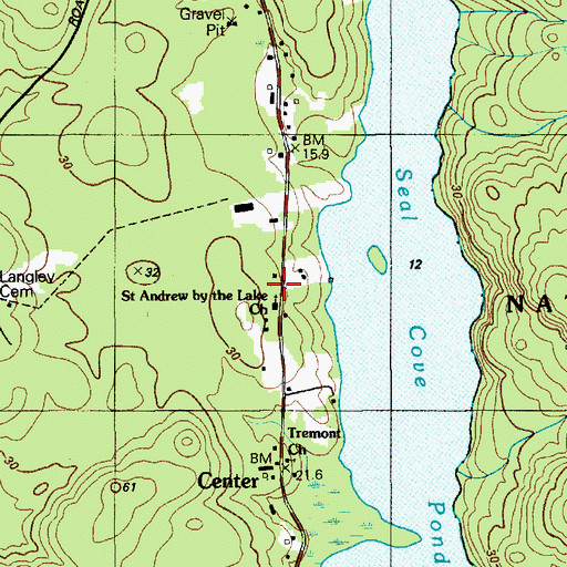 Topographic Map of Center, ME