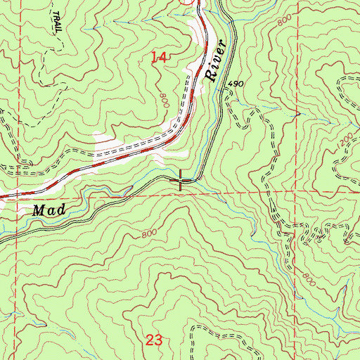 Topographic Map of Bald Mountain Creek, CA