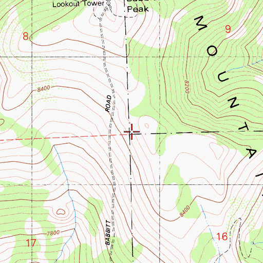 Topographic Map of Bald Mountain Range, CA