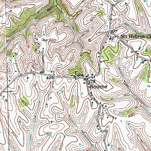 Topographic Map of Bourne School (historical), KY