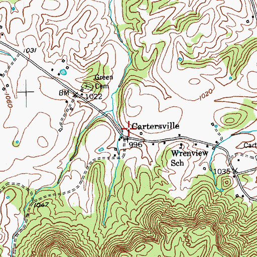Topographic Map of Cartersville Christian Church (historical), KY