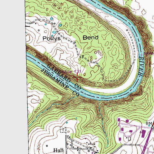 Topographic Map of Chimney Rock, KY