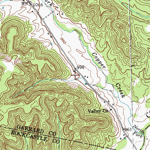 Topographic Map of Copper Creek School (historical), KY