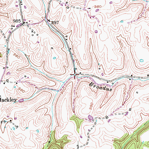 Topographic Map of Devours Mill Branch, KY