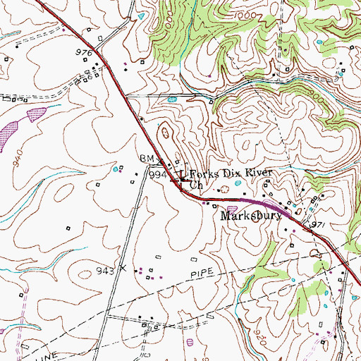 Topographic Map of Downing Station (historical), KY
