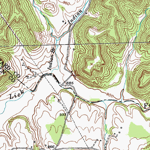 Topographic Map of Dripping Spring Resort (historical), KY