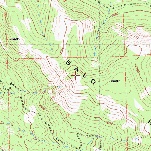 Topographic Map of Bald Ridge, CA