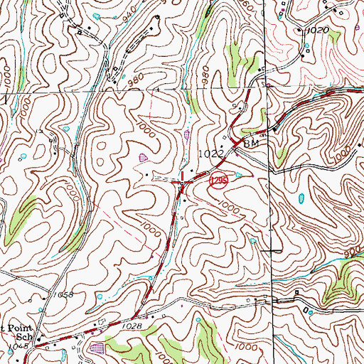 Topographic Map of Fentons Plantation (historical), KY