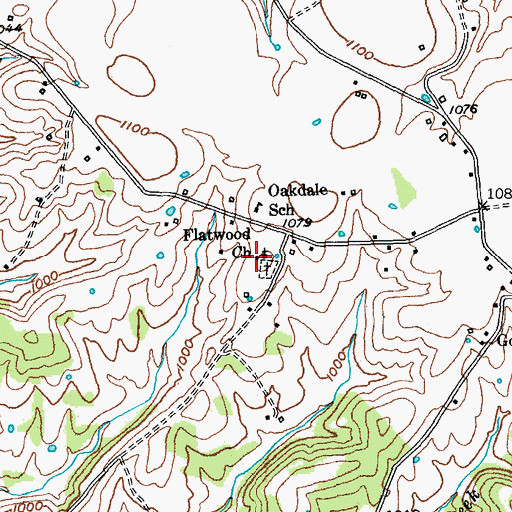 Topographic Map of Flatwood School (historical), KY