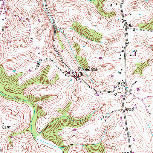 Topographic Map of Freedom School (historical), KY