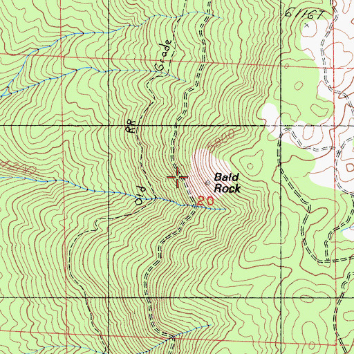 Topographic Map of Bald Rock, CA