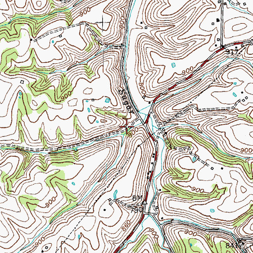 Topographic Map of Guy (historical), KY