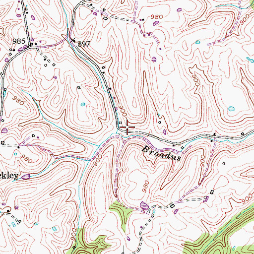 Topographic Map of Hallidays Chapel (historical), KY