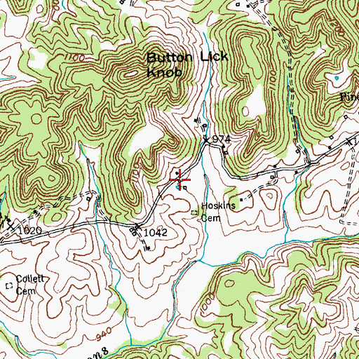 Topographic Map of Harmons Lick Church of God (historical), KY