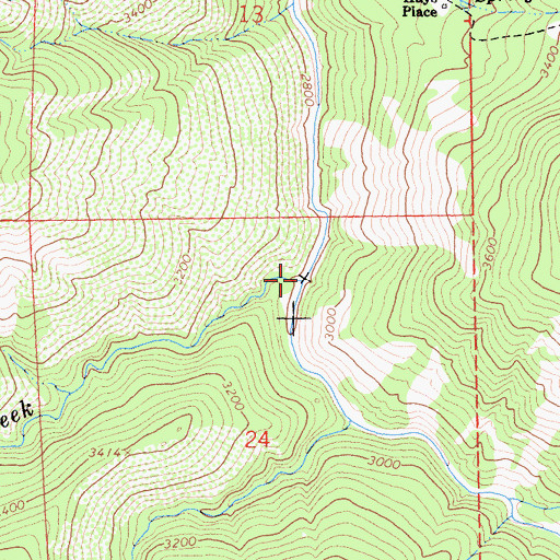 Topographic Map of Baldy Creek, CA
