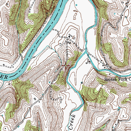 Topographic Map of Leavell Ridge, KY