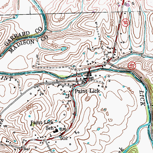 Topographic Map of Leeches Water Mill (historical), KY