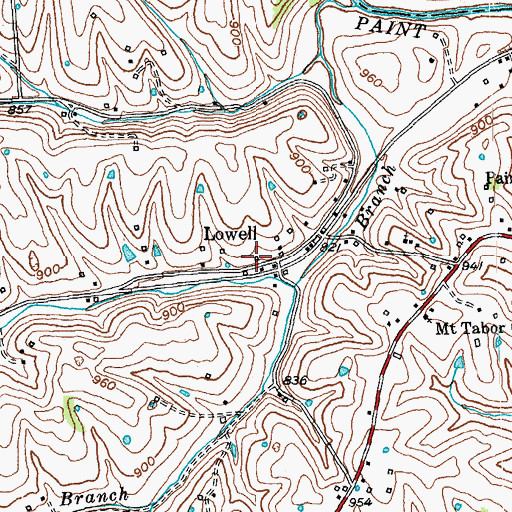 Topographic Map of Lowell Post Office (historical), KY